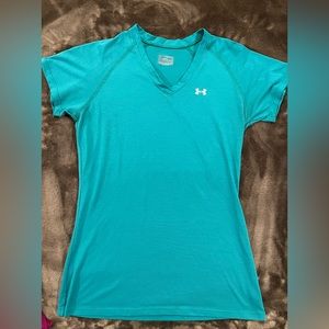 Women’s Under Armour Dri-fit Performance Tee Sz XS Pre-Owned Teal